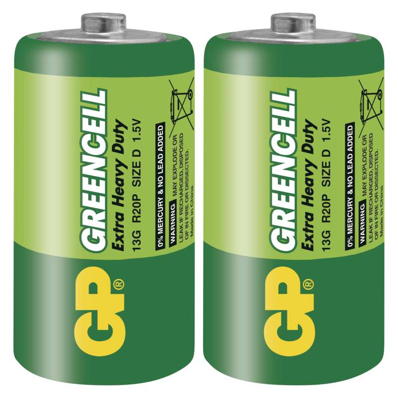 Zinko-chloridová batéria GP Greencell R20 (D) 2ks