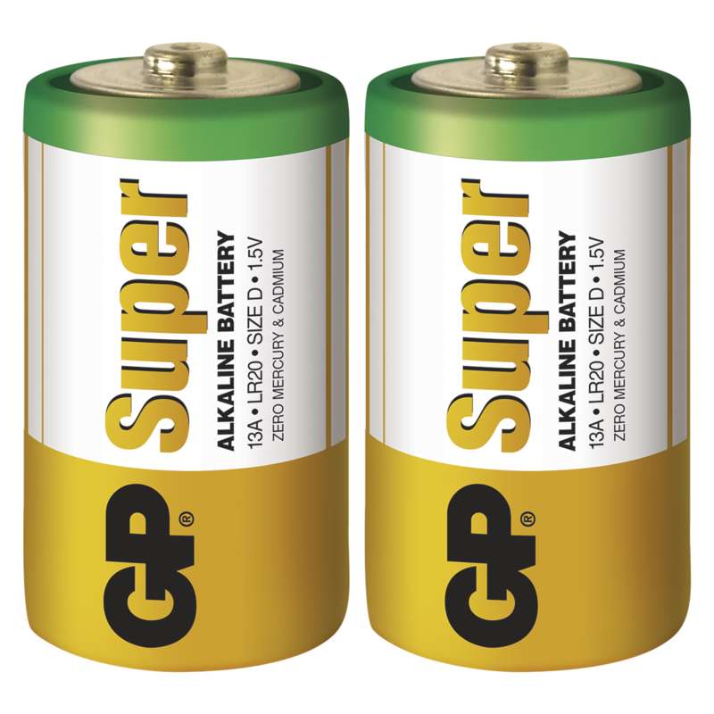 Alkalická batéria GP Super LR20 (D) 2ks