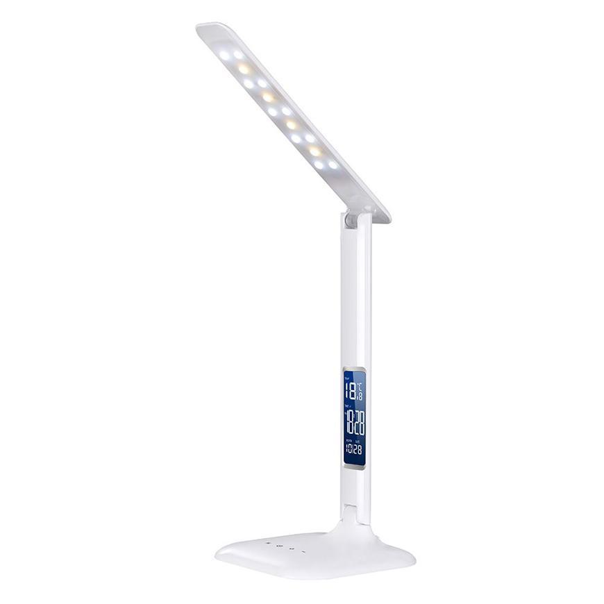Lampa LED, stolná, stmievateľná, biela, s displejom, voľba teploty svetla, 6 W