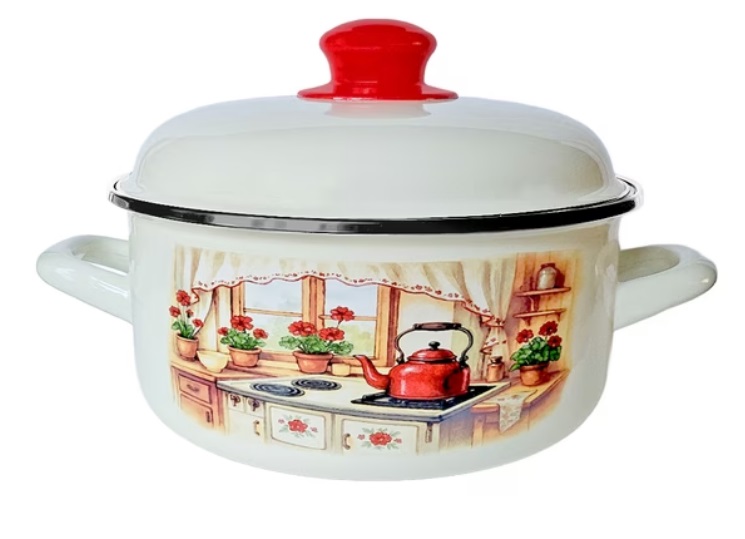 MAKRO - Randlík smalt 16cm 1,5L s pokrievkou Rustika