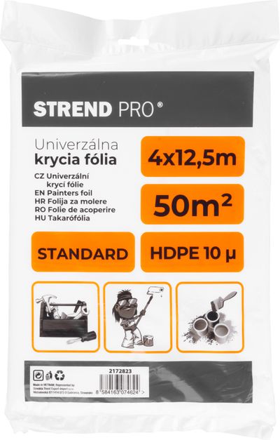 F�lia krycia Strend Pro Standard, maliarska, 4x12,5 m, 10�, zakr�vacia