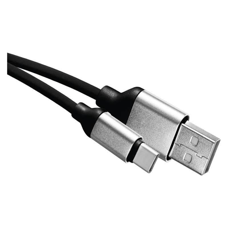 USB kábel 2.0 A/M - C/M 1m čierny