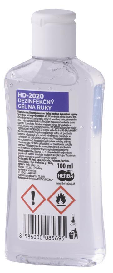 Gél Herba HD-2020, 100 ml, dezinfekčný, na ruky