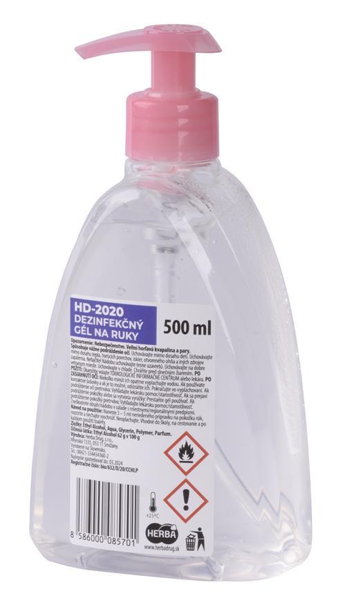 Gél Herba HD-2020, 500 ml, dezinfekčný, s pumpičkou
