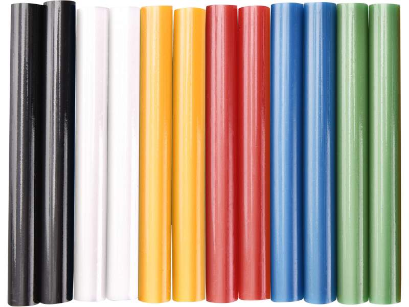 Tyčinky tavné farebné 12ks, B/Z/M/Če/Ž/Či, pr.11mm, dĺžka 100mm