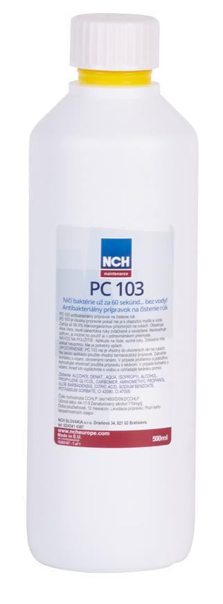 Dezinfekcia PC 103, 500 ml, anti-bakteriálny prípravok na ruky, mydlo, alkohol, aloe vera
