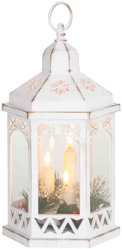 Lamp� MagicHome Vianoce Morocco, LED, svie�ky, biely, 3xAAA, plast, �asova�, 18x15x32 cm