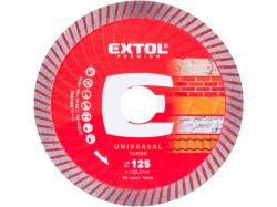 Kot�� rezn� diamantov� Turbo, o125x2,0mm, such� a mokr� rezanie, EXTOL PREMIUM