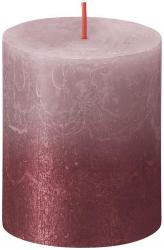 Svieka Bolsius Rustic, valcov, vianon, Sunset Ash Rose+ Red, 80/68 mm