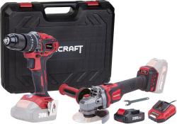 SET  Worcraft COMB001, skrutkova� CHD-S20LiBA + uhlov� br�ska CAG-S20LiBE-125 mm, bezuhl�k