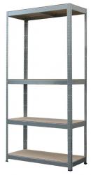 Regl Racks, kovov, MDF, 4 police, 700x300x1500 mm, max. 150 kg/polica
