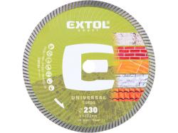 Kot�� rezn� diamantov� Turbo, 230x2,6mm, such� a mokr� rezanie, EXTOL CRAFT