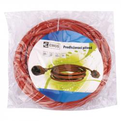 Predlžovací kábel – spojka, 20m, 3× 1,5mm, oranžový