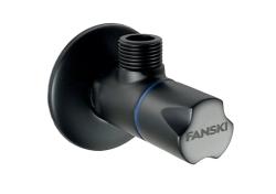 Ventil rohov� s keramick�m vr�kom a filtrom, modr�, 1/2" x 3/8", BLACK MATT