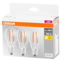 iarovka OSRAM BASIC LED FR 60 (ean9351) non-dim 6,5W/827 E27 2700K MULTIPACK, Star CLASS