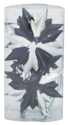 Ozdoba MagicHome Vianoce, 6 ks, ierno - strieborn, 8x9,5 cm