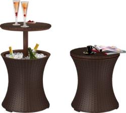 Bar Keter COOL BAR RATTAN, hned, multifunkn, zhradn stl, okrhly, 490x490x570/820 m