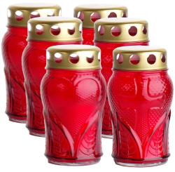 Kahanec Grave, �erven� sklo, so srdie�kom, zlat�, 16 h, 50 g, 12 cm, na hrob