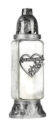 Kahanec Grave, sklo, Spom�name - srdce, 28 h, 80 g, 27 cm, na hrob