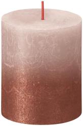 Svie�ka Bolsius Rustic, valcov�, Vianoce, Sunset Misty Pink+ Amber, 80/68 mm
