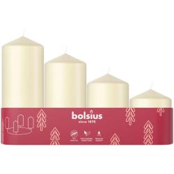 Svieky Bolsius Pillar Advent, Vianoce, krmov, 60/80/100/120x48 mm, bal. 4 ks