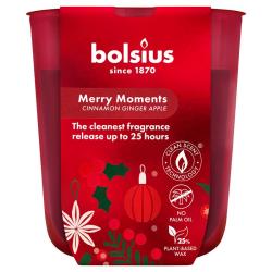 Svieka Bolsius True Glow, 80x73 mm, jablko/korica, v skle
