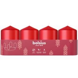 Svieky Bolsius Pillar Advent, erven, 60x40 mm, bal. 4 ks