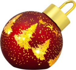 Gua MagicHome Vianoce, sklo, erven, 10xLED tepl biela, 12x12x18 cm, 2xAA