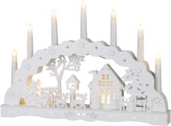 Dekorcia MagicHome Vianoce, domek, drevo, 10xLED tepl biela, 45x5.2x31 cm, 2xAA