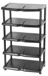 Reg�l Strend Pro, na top�nky, 5 prie�kov�, �ierny, 48x30,5x86 cm