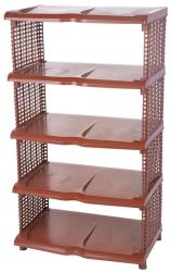 Reg�l Strend Pro, na top�nky, 5 prie�kov�, plast, ratan, 48x30,5x86 cm