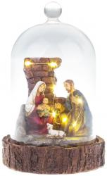 Dekorcia MagicHome Vianoce, Betlehem v sklenenej kupole, 7 LED, 2xAAA, interir, 11,80x11