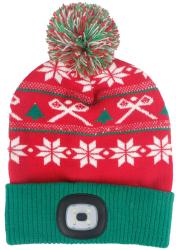 �iapka Strend Pro X-mas zeleno-�erven� L, 4x SMD LED, USB nab�janie