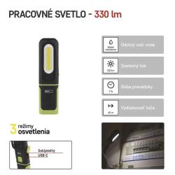 COB LED + SMD LED nab�j. svietidlo P4537, 330 lm, 1200 mAh