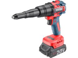 Pi�to� nitovacia aku Share20V, 1x 2Ah, 3,2-4,8mm, 12000N, d�ka �ahu 16mm, EXTOL PREMIUM