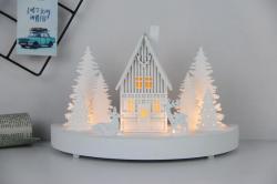 Dekorcia MagicHome Vianoce, Horre, 6 LED, MDF, 2xAAA, 25x12x28 cm