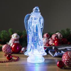 Dekorácia MagicHome Vianoce dekorácia, Anjel, LED, meniaca farby s plávajúcimi trblietkami