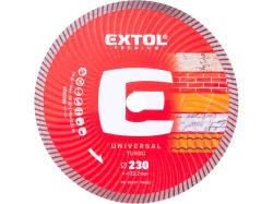 Kot�� rezn� diamantov� Turbo, o230x2,6mm, such� a mokr� rezanie, EXTOL PREMIUM