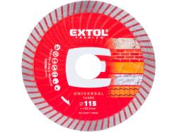 Kot�� rezn� diamantov� Turbo, o115x2,0mm, such� a mokr� rezanie, EXTOL PREMIUM