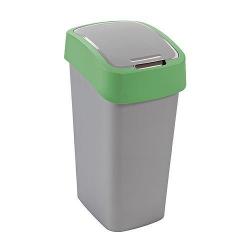 K Curver FLIP BIN 25 lit., edostrieborn/zelen, na odpad