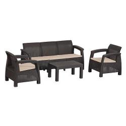 Set terasov BAHAMA, Mocca hned, stl, kreslo 3+1+1