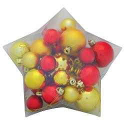 Gule MagicHome Vianoce, set, 24 ks, zlato - erven, 3-5 cm