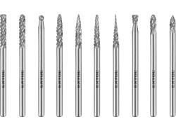 Sada karbidov�ch fr�z, 10ks, o3mm, stopka o3mm, celkov� d�ka 38mm, EXTOL INDUSTRIAL