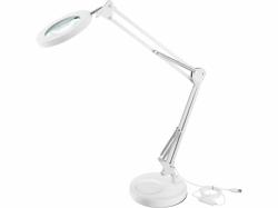 Lampa stolov s LED a lupou, 1300lm, nastaviten rameno, USB napjanie, biela