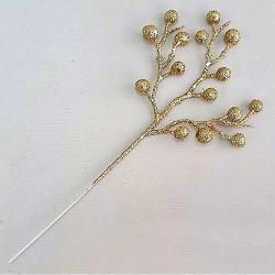 Vetvika MagicHome Vianoce, Gliberries.Gold, zlat, 25 cm