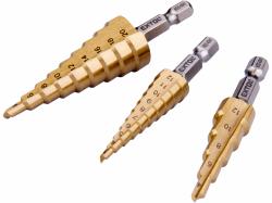 Vrt�ky stup�ovit�, sada 3ks, o3-12/1mm, o4-12/2mm, o4-20/2mm, EXTOL CRAFT