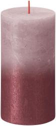 Svieka Bolsius Rustic, valcov, Vianoce, Sunset Ash Rose+ Red, 130/68 mm