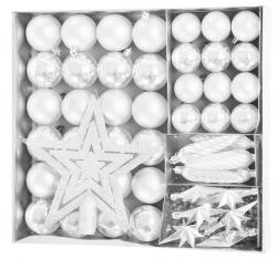 Gule MagicHome Vianoce, sada, 50 ks, 4-5 cm, biele, hviezda, girlanda, ika, na vianon