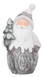 Postavika MagicHome Vianoce, Santa driaci stromek, polyresin, 15 cm