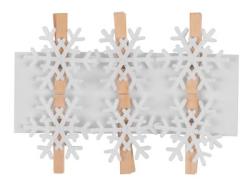 Dekorcia MagicHome Vianoce Woodeco, Snehov vloka, 4 cm